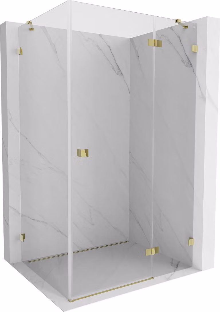 Mexen Lunar cabina doccia a battente destra 70 x 80 cm, trasparente, oro - 834-070-080-50-00-P