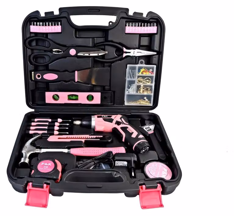 Solidchoice - Set di 135 utensili in valigetta rosa