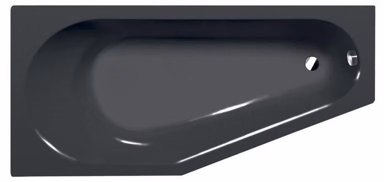 TIGRA L vasca asimmetrica 170x80x46cm, sinistra, grigio scuro