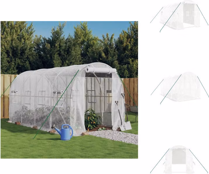 vidaXL Serra con struttura in acciaio bianca 8 m² 4x2x2 m - Serre