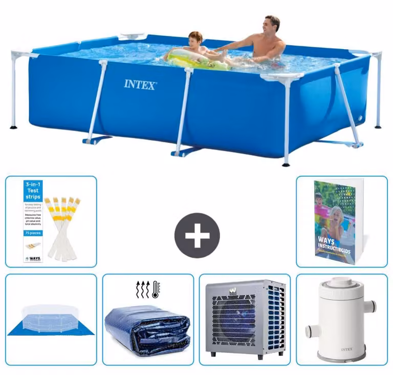 Piscina fuori terra rettangolare - 260x160x65 cm - 5 pezzi - Modello S104