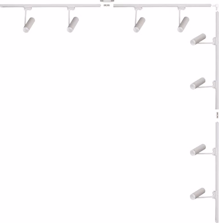 Kit bianco L 2x2m con faretti sbarra monofase 3587 Linea Zuma