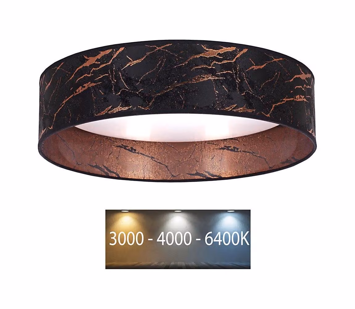 Brilagi - Plafoniera LED VELVET LED/12W/230V d. 30 cm 3000K/4000K/6400K nero/rame
