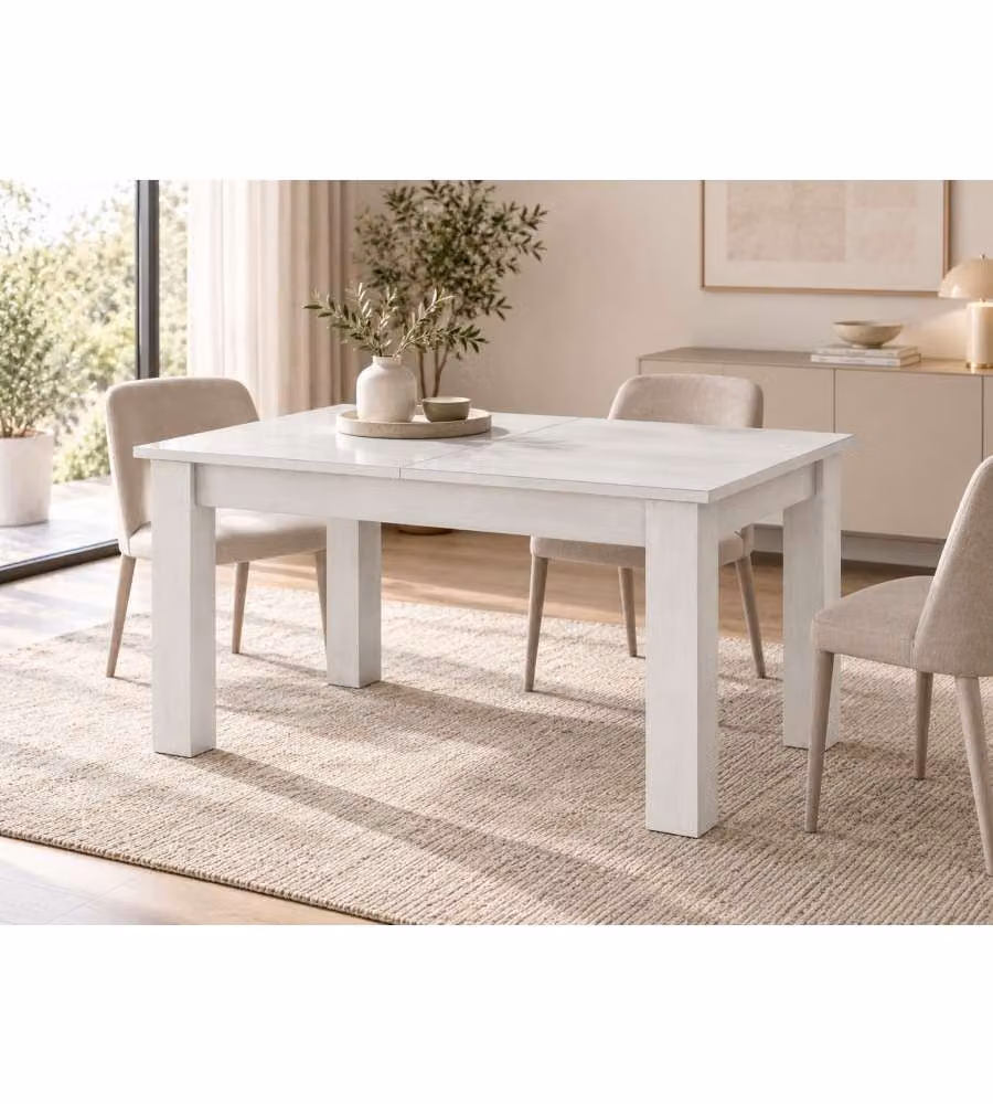 Tavolo Ulrich Allungabile Bianco 140/200x88x75h Cm - Design Moderno
