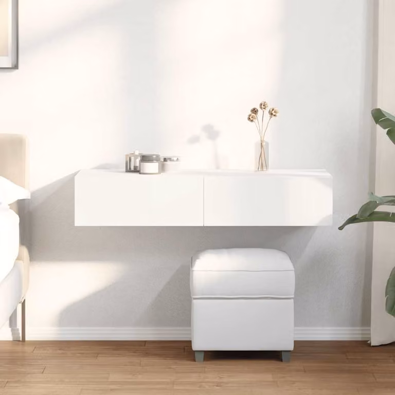 Scaffale a Parete con Cassetti vidaXL Bianco Moderno in MDF L 100 cm, P 36 cm, H 19 cm