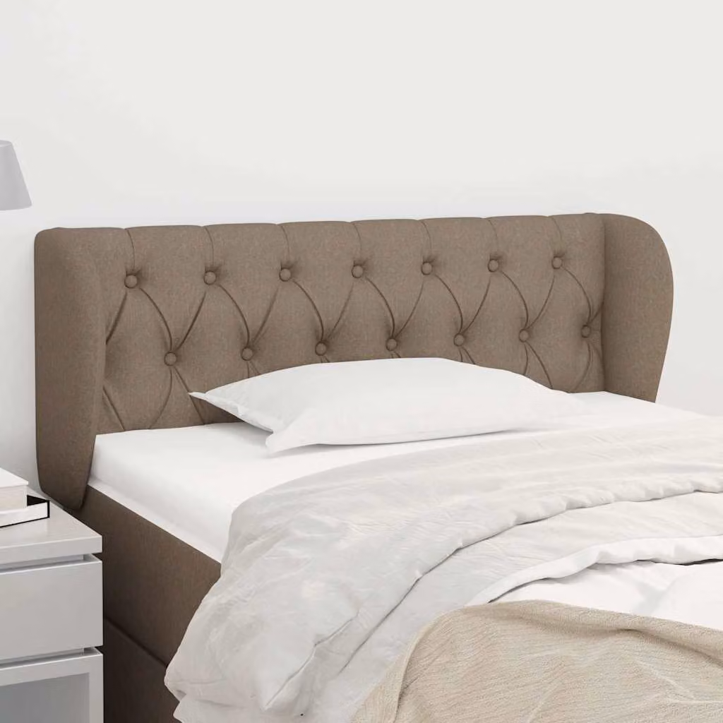 Testiera ad orecchio vidaXL in tessuto color tortora, L: 93 cm, P: 23 cm, H: 78-88 cm
