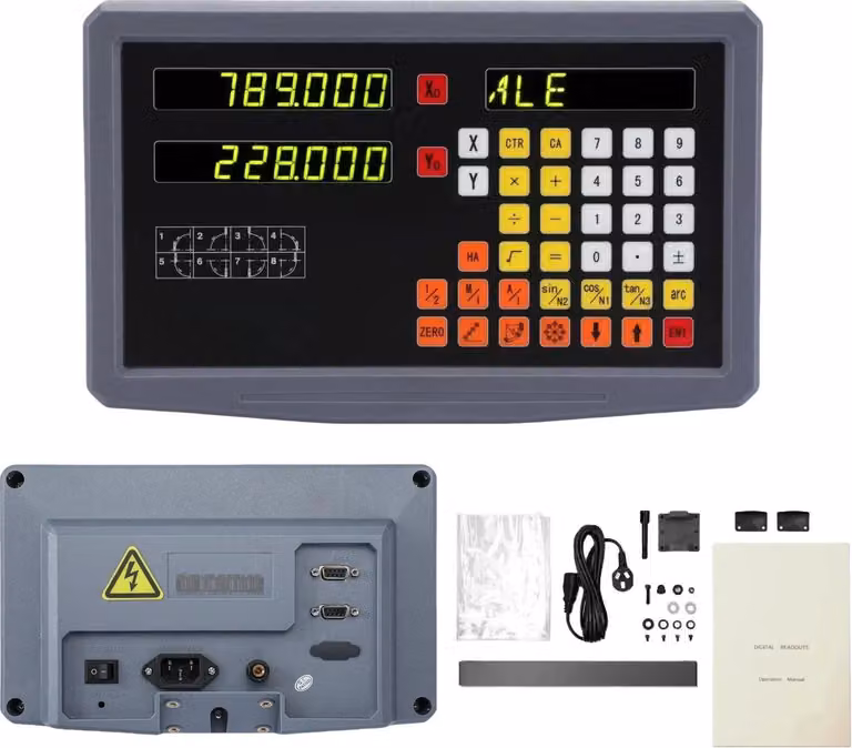 Sistema di visualizzazione digitale, encoder con scala lineare, risoluzione ad alta precisione, compatibilità versatile, solo DRO a 2 assi