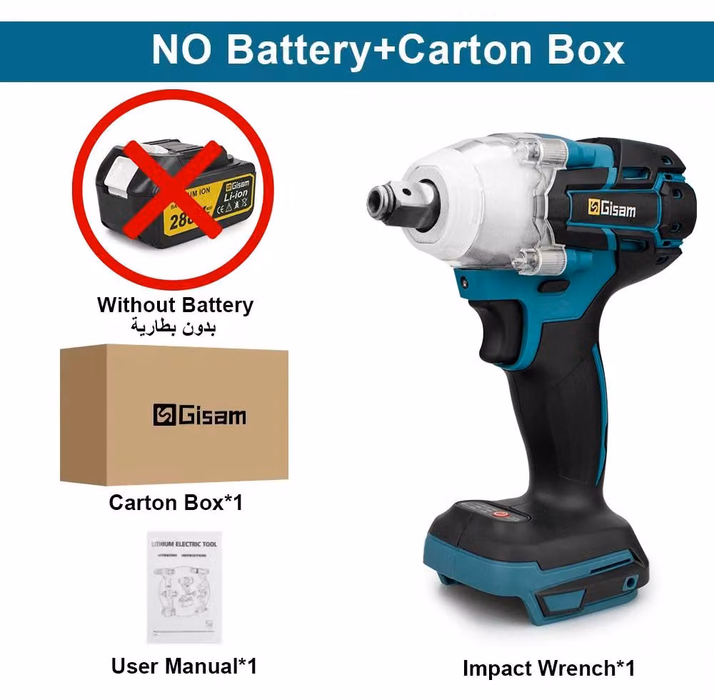 Avvitatore a percussione a batteria - 18V - Coppia di 520 Nm - Motore brushless - Attacco quadrato da 1,27 cm - Ideale per la riparazione di veicoli - Senza batteria e caricabatterie
