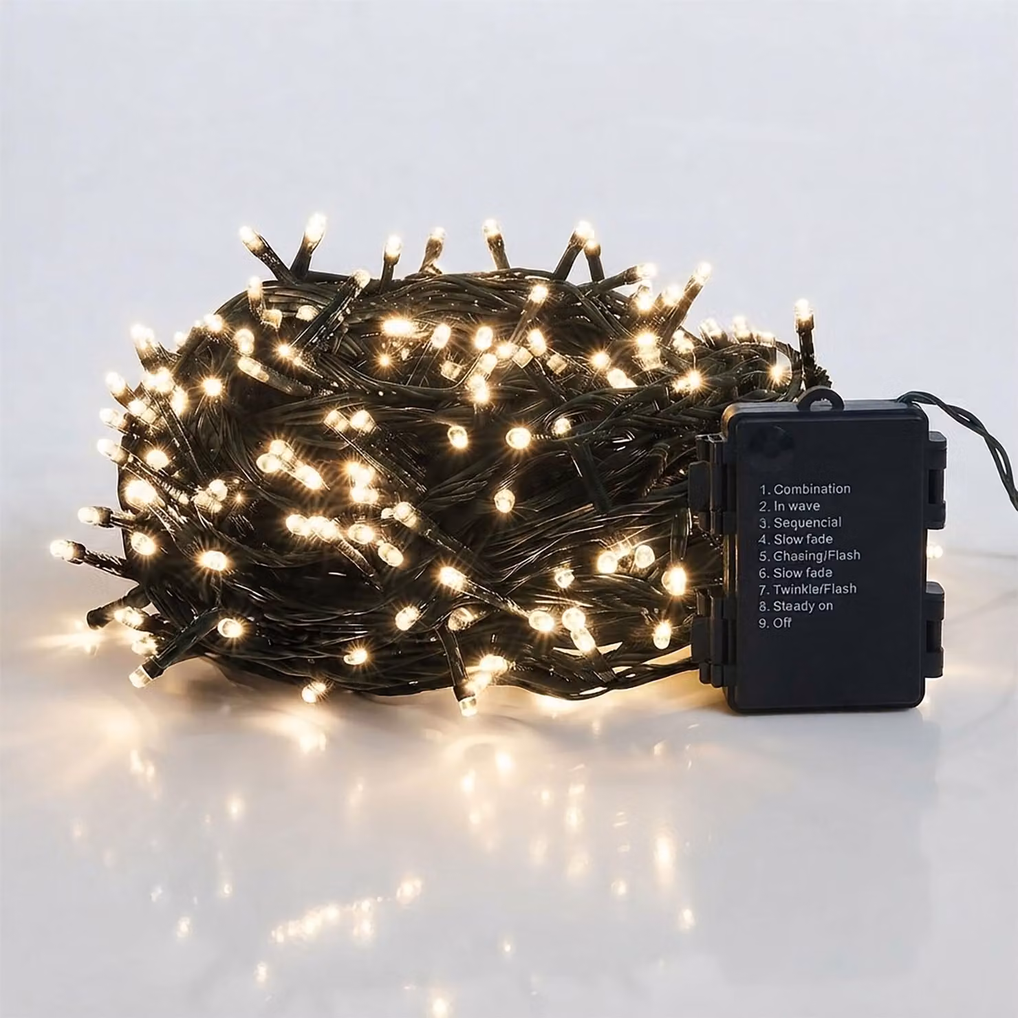 Catena luminosa a LED per interni ed esterni - 120 LED / 9 metri - Illuminazione decorativa con 8 funzioni