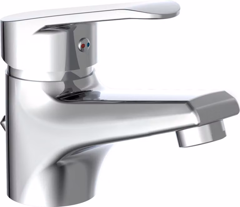 Miscelatore per lavabo SCHÜTTE TESSA con tirante, rubinetto da bagno con scarico a scomparsa, cromo