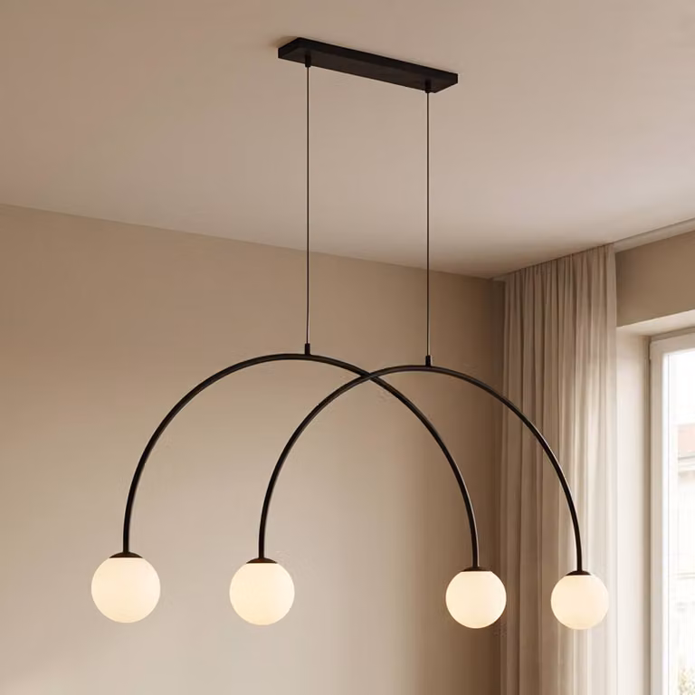 Lampada a sospensione Alison ALDEX, dimmerabile, Nero, Soggiorno / Sala da pranzo, Metallo, Moderno, Lampada a sospensione
