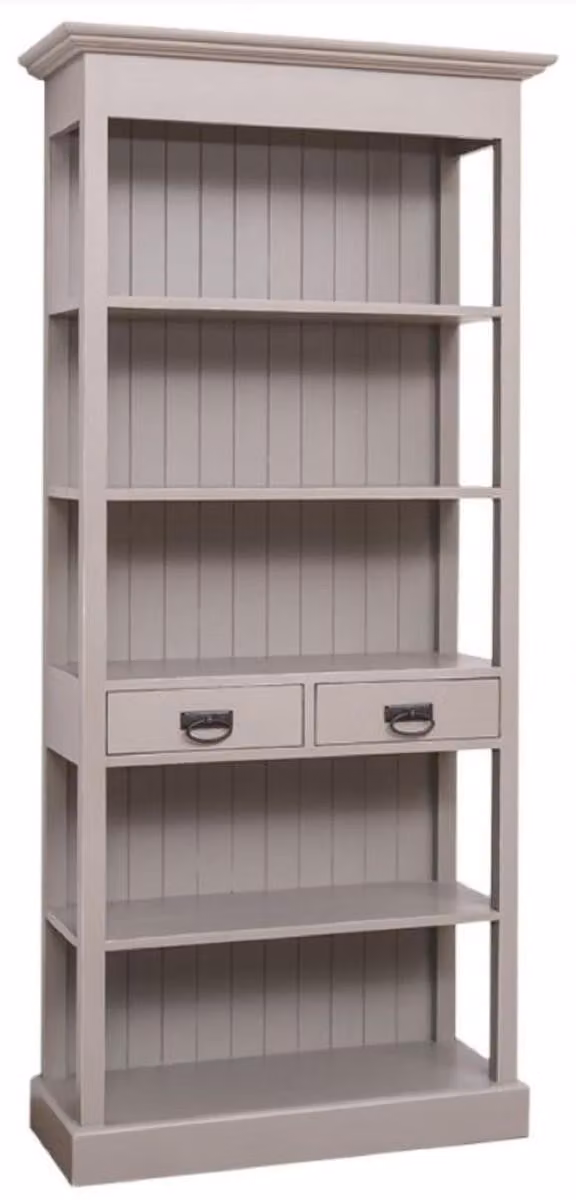 Casa Padrino mobile in stile country shabby chic grigio antico 91 x 39 x h. 197 cm - Mobile sala da pranzo in stile country - Mobili in legno massello - Mobili in stile country shabby chic