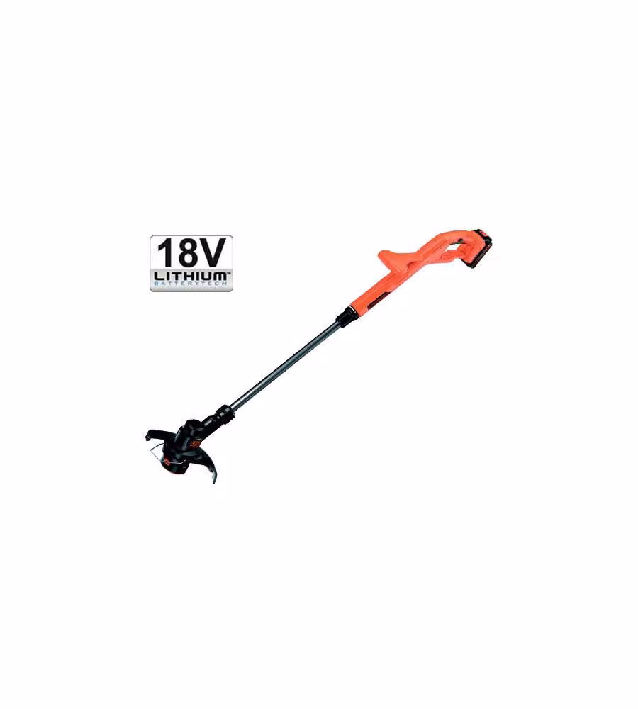 Tagliabordi a batteria Black+Decker 18V ST 182320 nero e arancione con asta telescopica e caricabatterie rapido