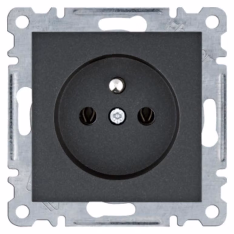 Presa con messa a terra, 16A/250VAC, nero WL1023 Lumina Hager