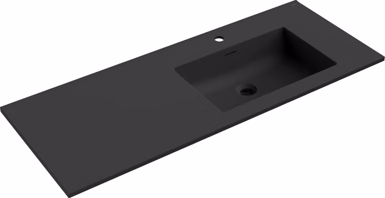 Mexen Otis lavabo incassato da appoggio destro 121 x 46,5 cm, nero opaco - 25181271P