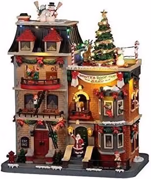 Lemax 25861-UK Santa's Wonderland Edificio Natalizio Animato con Luci LED, Musica e Movimenti, Multicolore