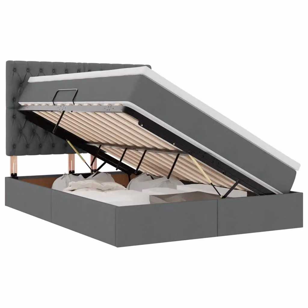 Letto con contenitore e materasso vidaXL Grigio scuro L: 140 cm, P: 190 cm, H: 194 cm – 2