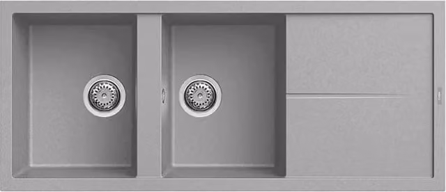 Lavello Elleci Incasso 2 vasche 116x50 Unico 500 Keratek Plus Grigio Light Grey LKU50097