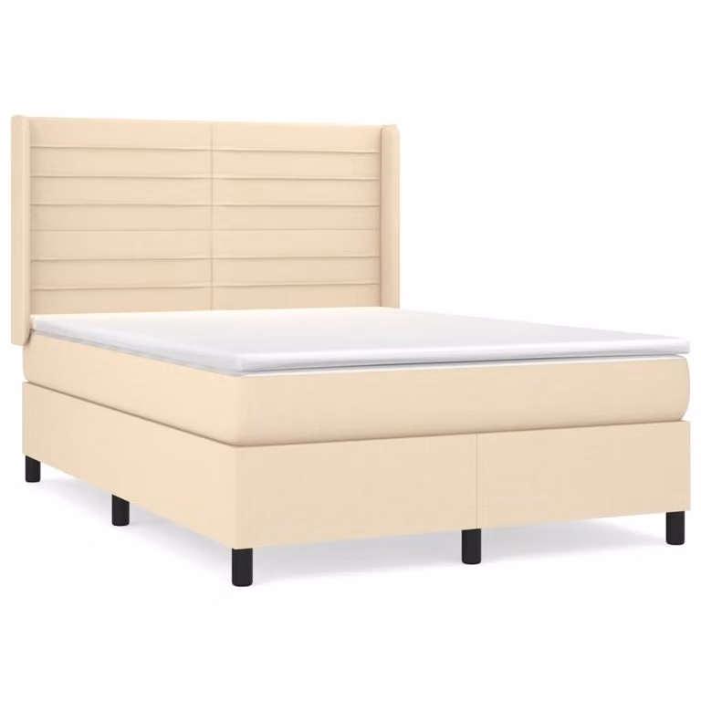 Giroletto a Molle con Materasso Crema 140x200 cm in Tessuto