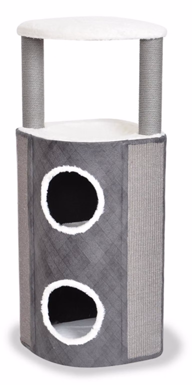 Torre tiragraffi Duvo+ Bert grigio/bianco, misura: L