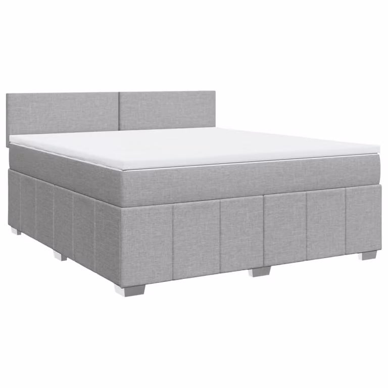 Giroletto a Molle con Materasso Grigio Chiaro180x200 cm Tessuto