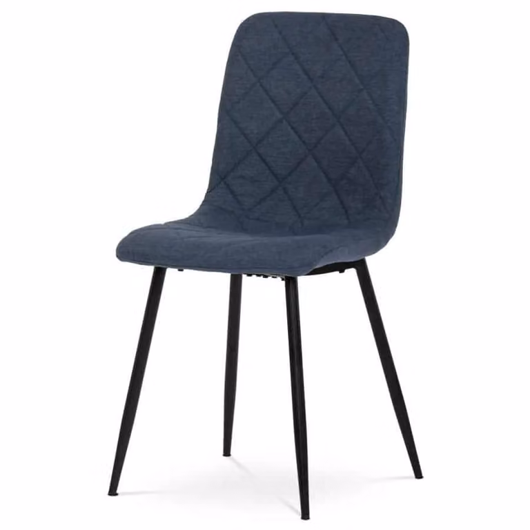 Sedia da pranzo moderna Autronic Sedia da pranzo, tessuto blu, gambe in metallo nero (CT-283 BLUE2)