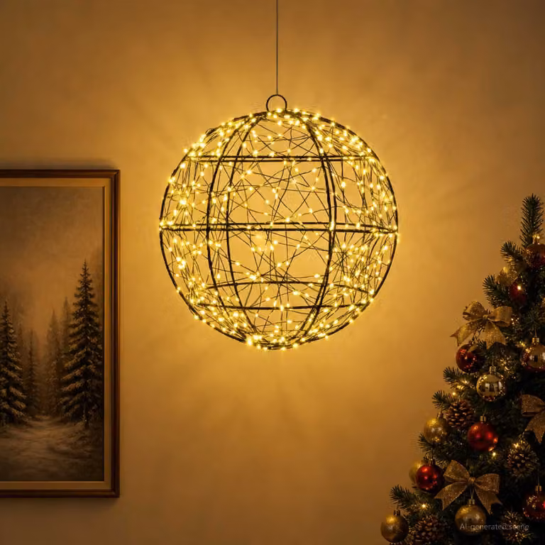 vidaXL Luce a punta di Natale 300 LED Bianco caldo Diametro 30 x 32 cm