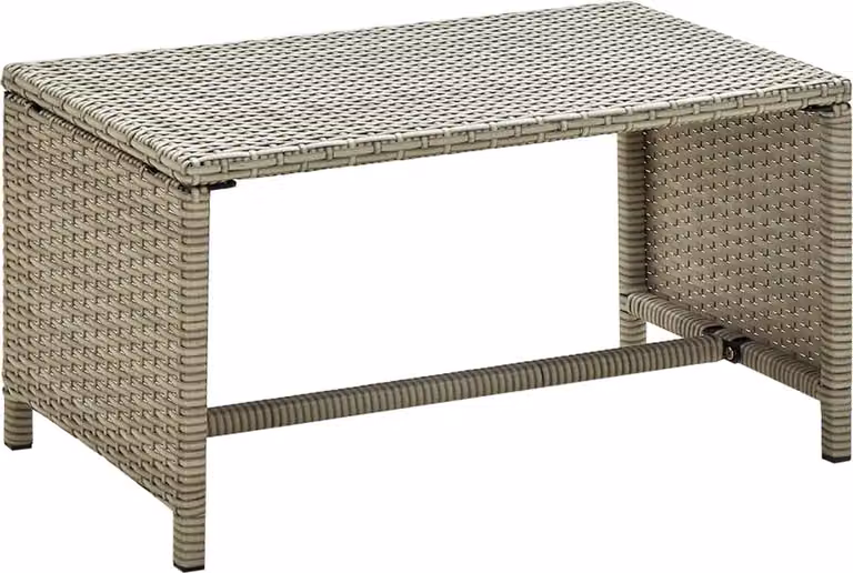 Tavolino beige 70×40×38 cm in poly rattan