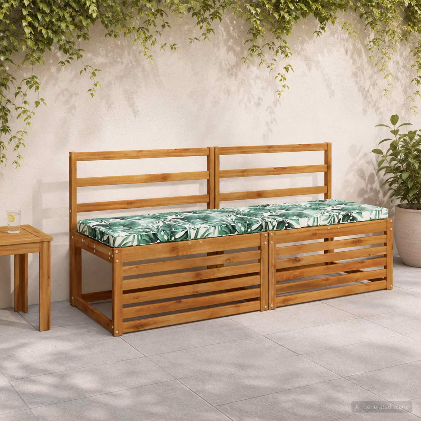 Cuscino per Panchina vidaXL VUGHT Verde Multicolore in Poliestere con Rivestimento Rimovibile e Resistente ai Raggi UV