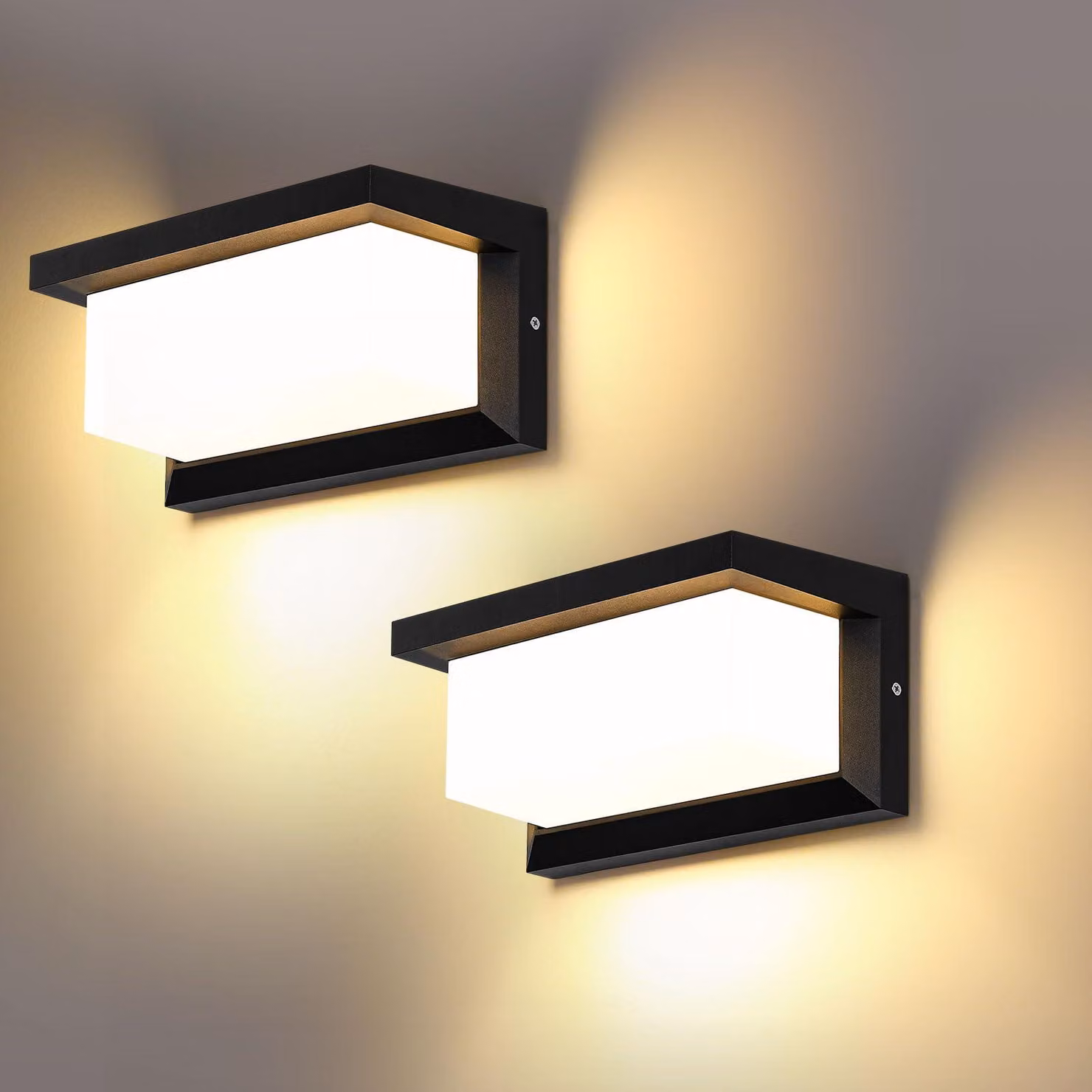 Lampada da parete esterna, 18W, luce calda, impermeabile IP66, realizzata in alluminio, per illuminazione esterna