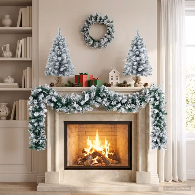 vidaXL Set mini alberi di Natale 45 cm PVC Verde e Bianco