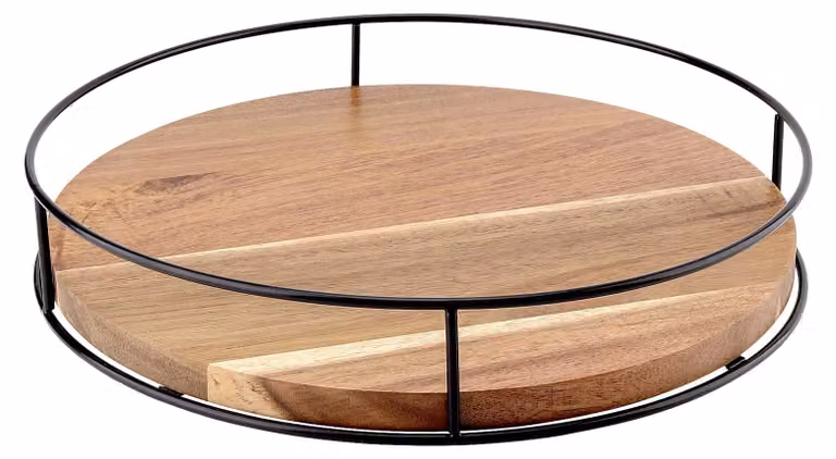 Omgoods - Piatto girevole in legno per erbe aromatiche e per organizzare la cucina
