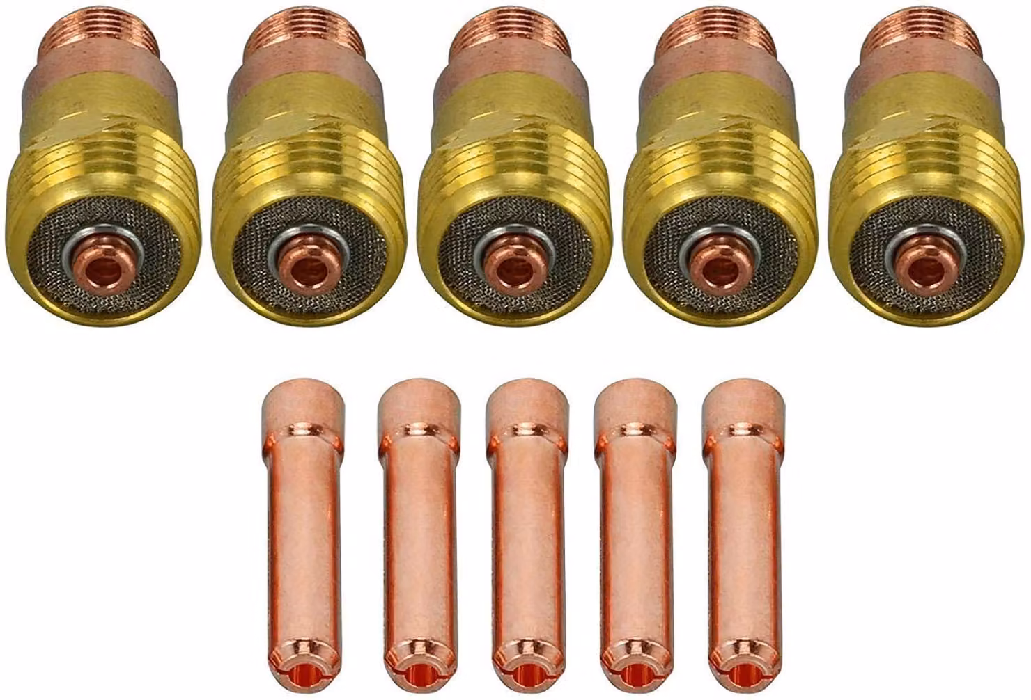 Ugello per saldatrice TIG Stubby, modello 17Gl18, diametro 3,2 mm, con raccordo 10n25S, kit completo