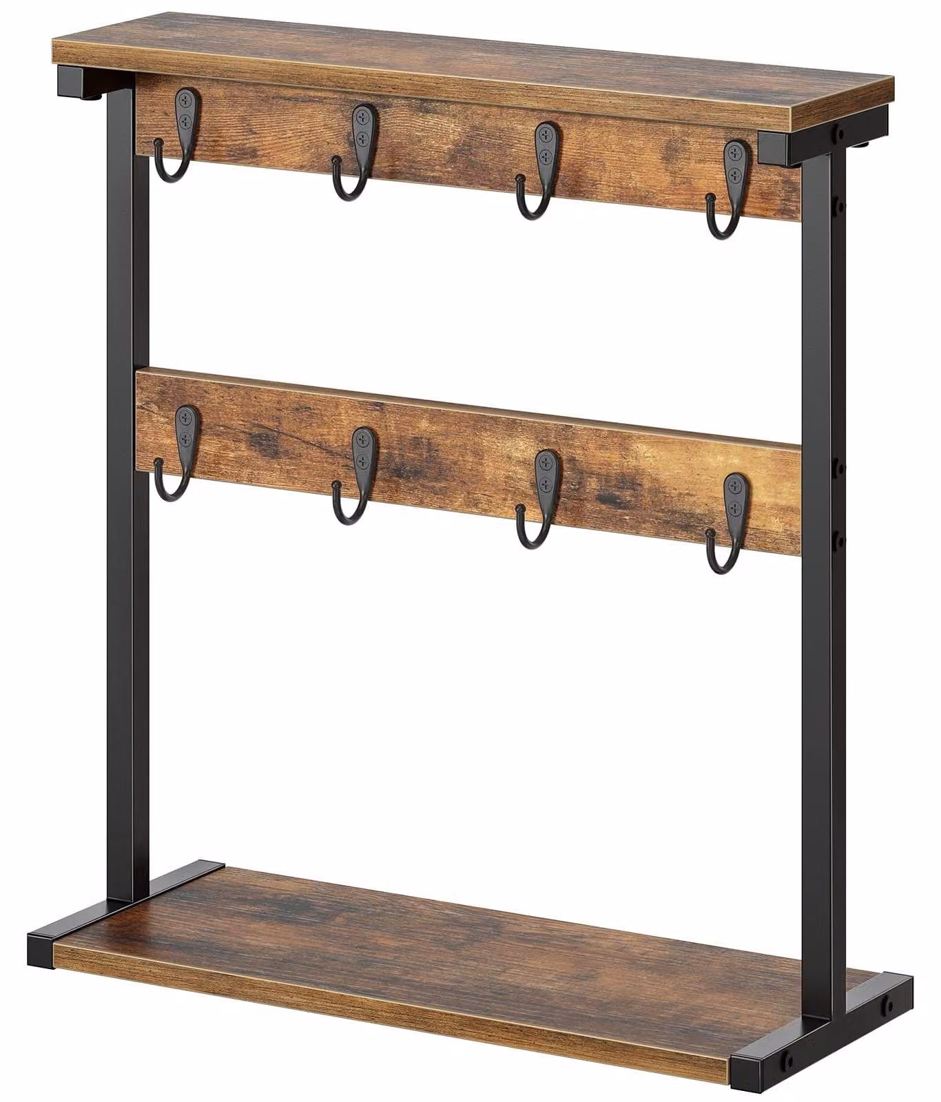 Omgoods - Portabicchieri con 8 ganci - Portaoggetti per bicchieri - Scaffale da cucina - Scaffale portaoggetti - Espositore - Realizzato in pannello di legno di alta qualità