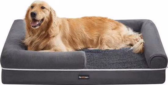 Letto ortopedico a baldacchino per cani con morbida fodera del cuscino sfoderabile e lavabile, nelle dimensioni 106x80x25 cm.