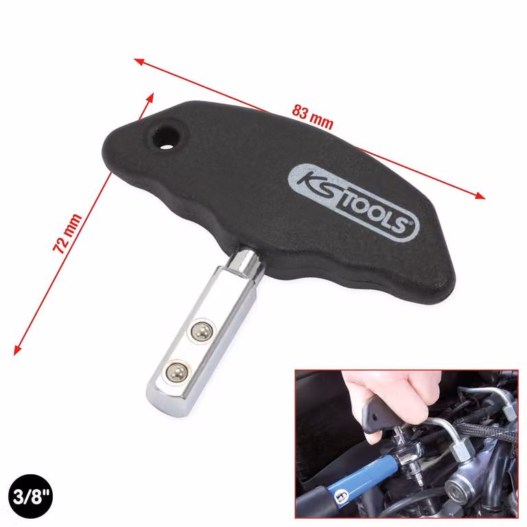 KS TOOLS Maniglia a T da 3/8" con attacco quadro - 516.1414