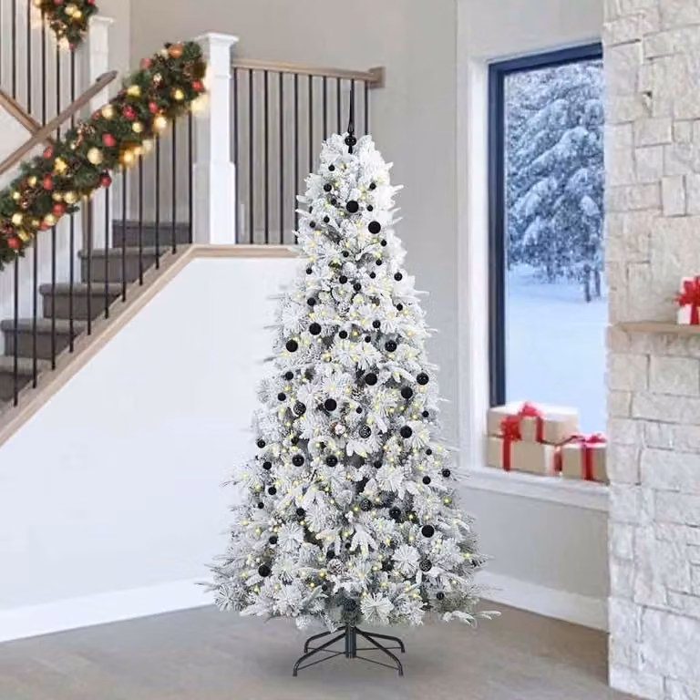 Maison Exclusive - Albero di Natale artificiale pieghevole, bianco, 240 cm, realizzato in PE e PVC