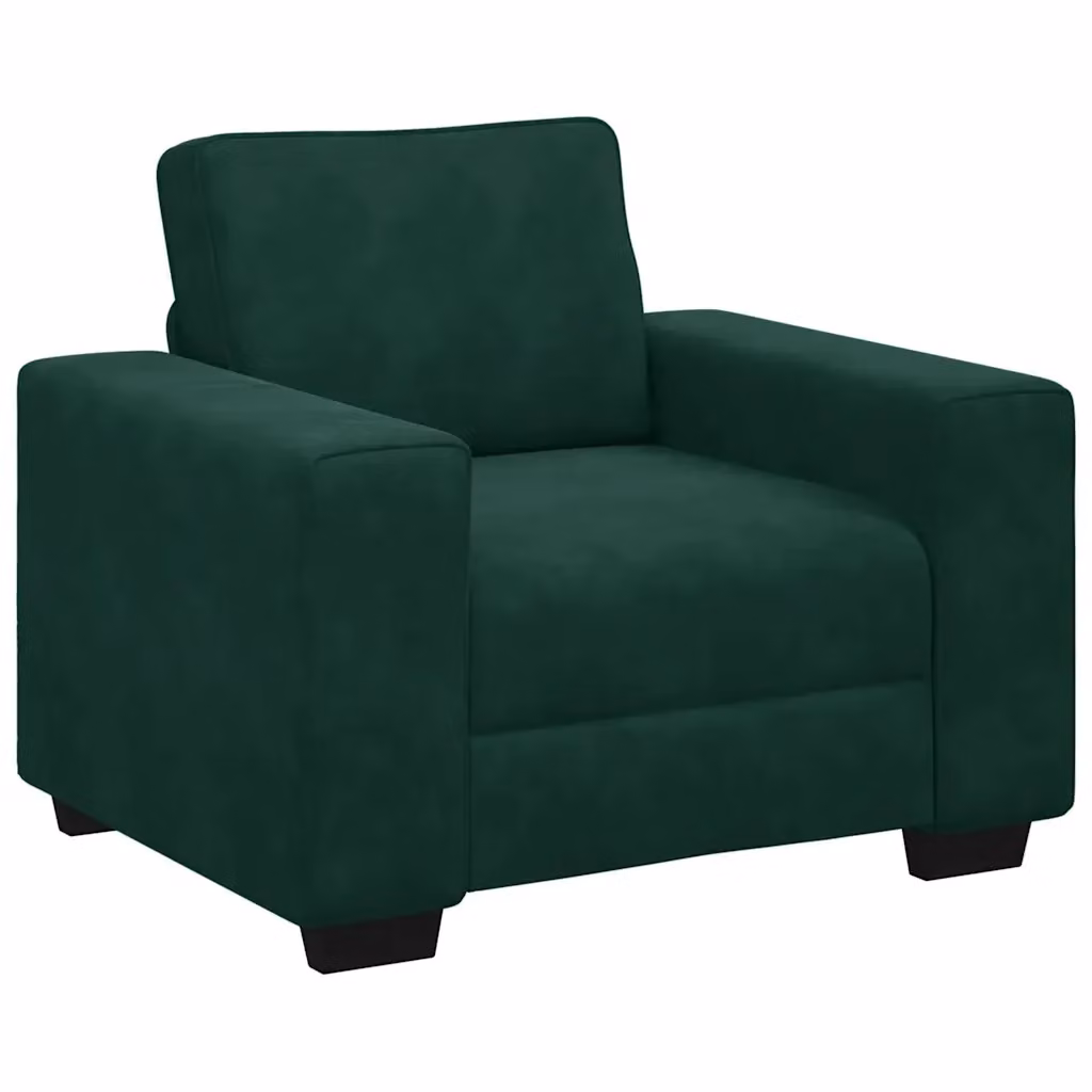 Poltrona Lounge moderna vidaXL in velluto verde con braccioli L/P/H: 100 x 77 x 82 cm – 2