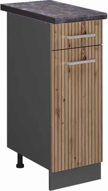 Mobiletto base per cucina Vicco R-Line Rovere e Antracite L: 30 cm
