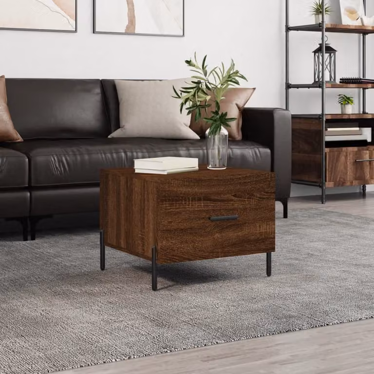 Maison Exclusive - Tavolino marrone effetto rovere 50x50x40 cm Materiale ligneo