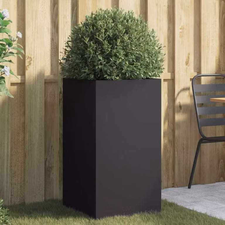 Fioriera vidaXL in acciaio nero per giardino ornamentale L/P/H: 42 x 38 x 75 cm