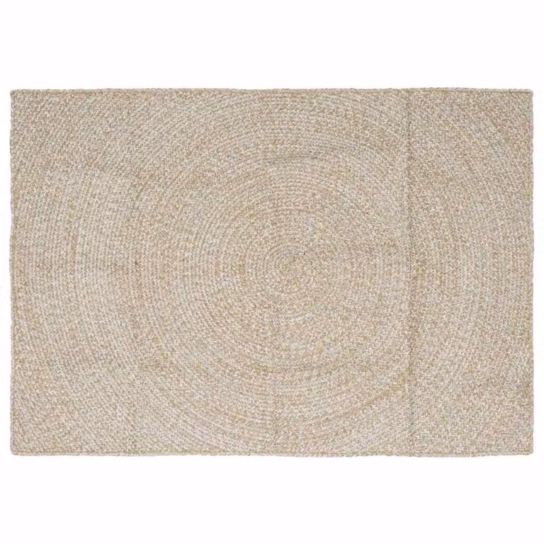Tappeto da area moderno in juta lavabile vidaXL, colori bianco, marrone e beige, L 120 cm x P 170 cm