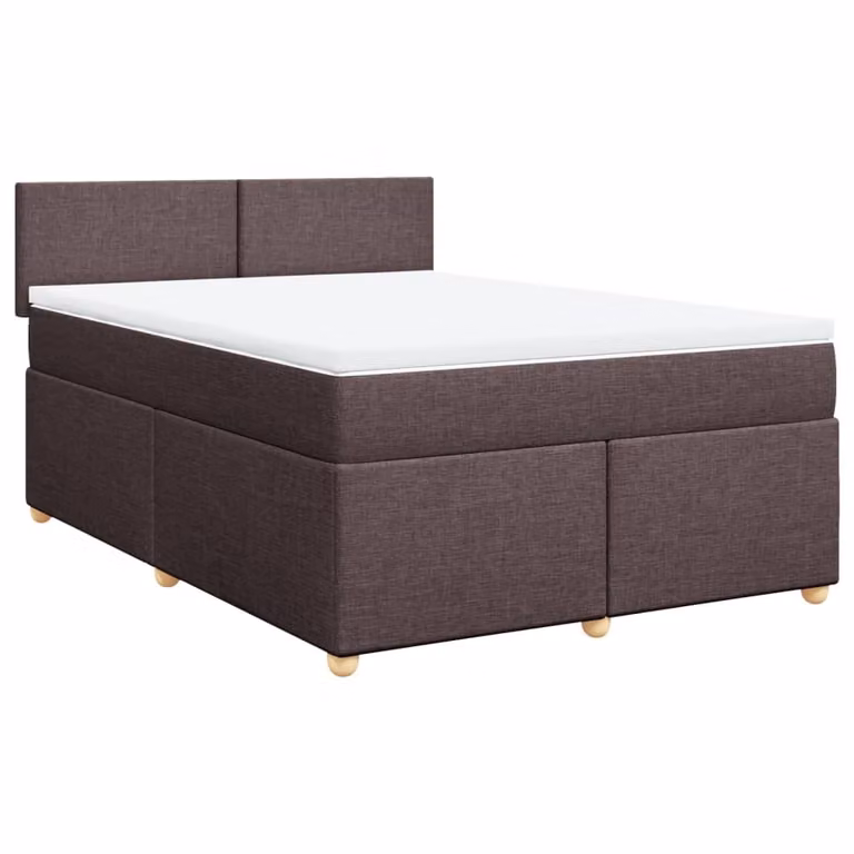 Giroletto a Molle con Materasso Marrone Scuro 140x190cm Tessuto
