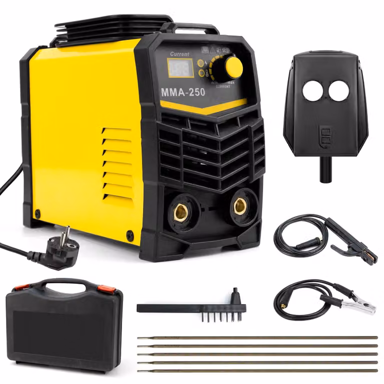 Saldatrice ad elettrodo - 250 A - 220 V - Acciaio inossidabile verniciato a polvere, resistente all'acqua