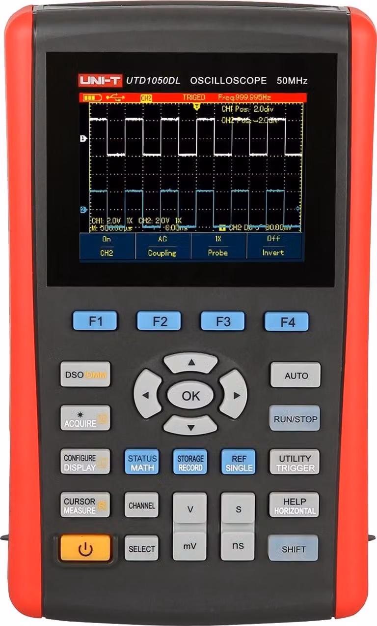 Oscilloscopio portatile UNI-T, UTD1025DL, 25 MHz, 250 MSa/s, 2 canali