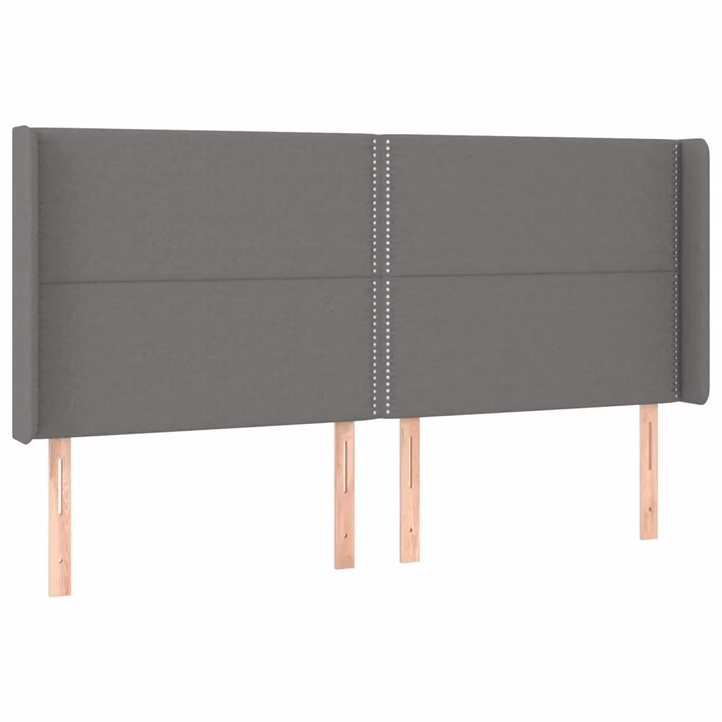 Testiera con Orecchie Design Mania in Tessuto Grigio, L: 183 cm, P: 16 cm, H: 118/128 cm – 2