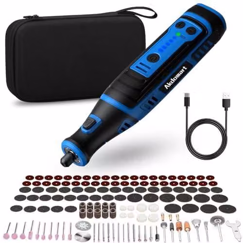 Trapano avvitatore a batteria da 8V con LED, 2,0Ah, 5 velocità, 30.000 giri/min, con 135 accessori