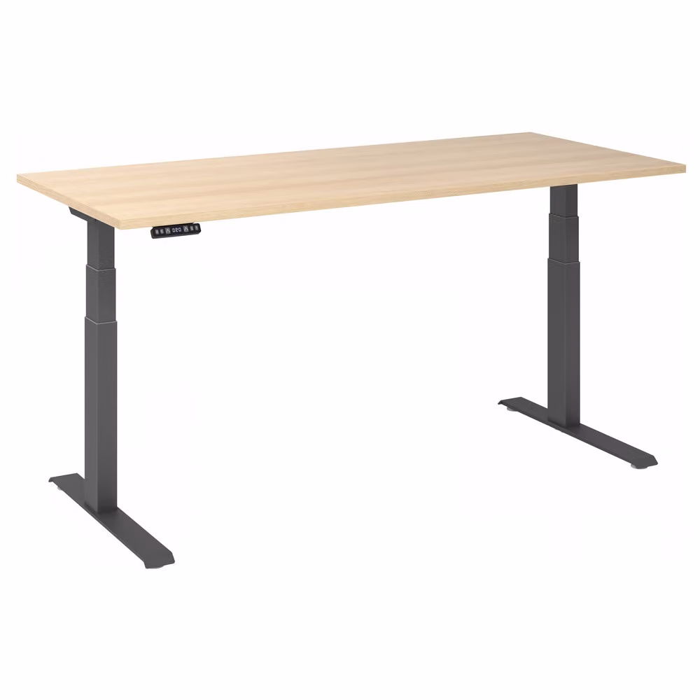 Scrivania regolabile in altezza XDKB | 2 motori | 120 - 180 cm | elettrica, dimensioni piano d'appoggio:180 x 80 cm, colore piano d'appoggio:rovere, colore struttura:grafite