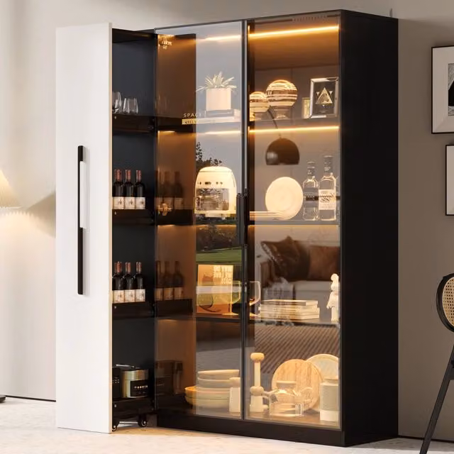 Vetrina multifunzione 110,5 x 35 x 160 cm con luce LED