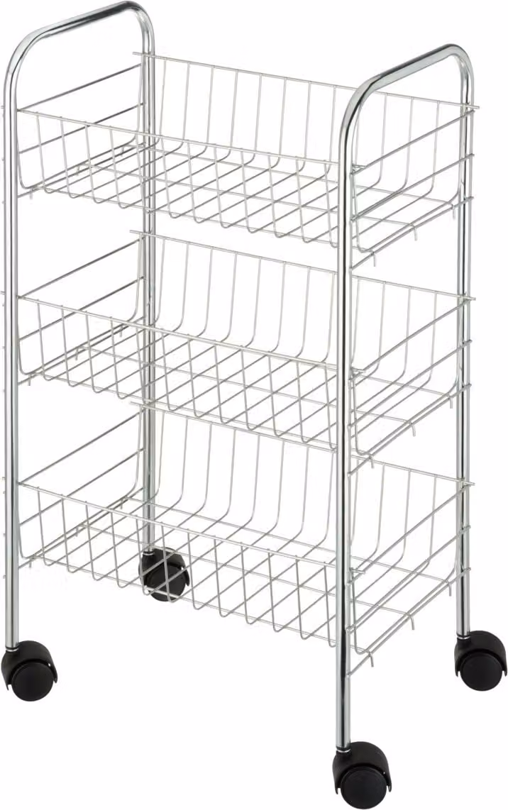 WENKO carrello FLORENZ 3 ripiani Cestini Cucina Bagno Scaffale frutta Scaffali Carrello Rotolo